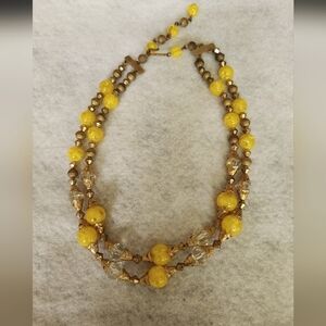 Vintage Double Strand Beaded Choker Necklace